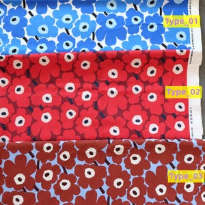 Tessuto di cotone Marimekko mini unikko poppy, Maija Isola 140x 46 cm mezzo metro, tessuto da cucito, arredamento per la casa, tessuto artigianale, tovaglia