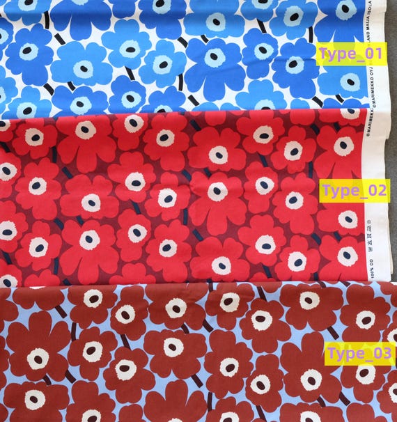 marimekko Kupoli柄　38 美品✨ Marimekko Mini Unikko Poppy Cotton Fabric, Maija Isola 140x