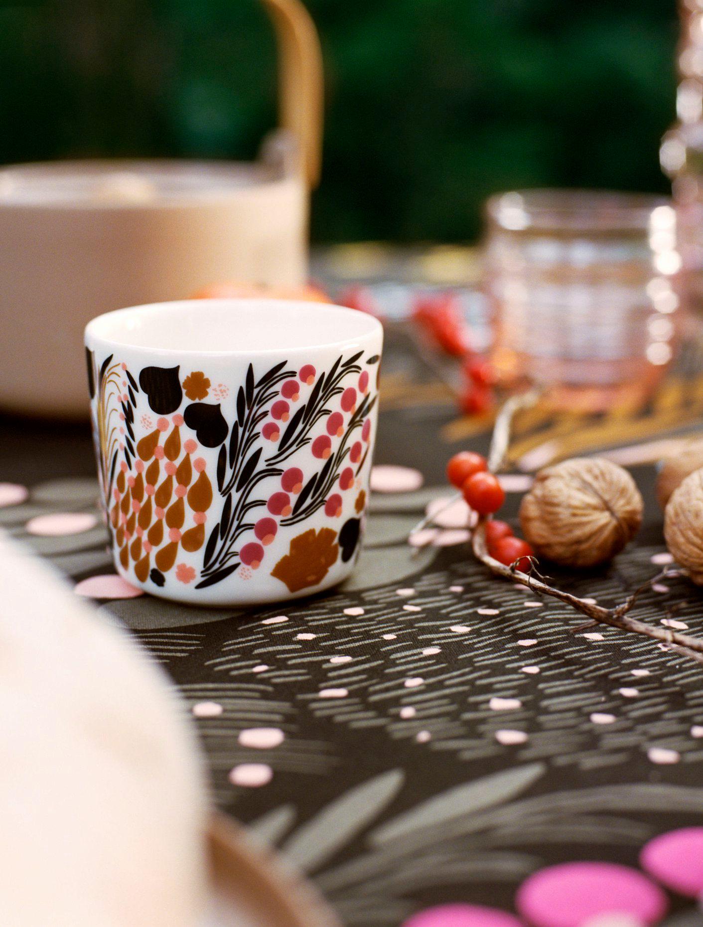 Marimekko Oiva Letto Porcelain Drinking Cup Without Handle, Coffee