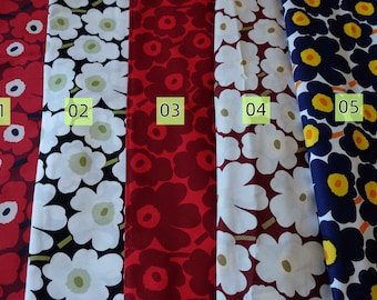 Marimekko mini unikko fabric poppy flower cotton fabric, sold by half yard, made in Finland designed by Maija Isola