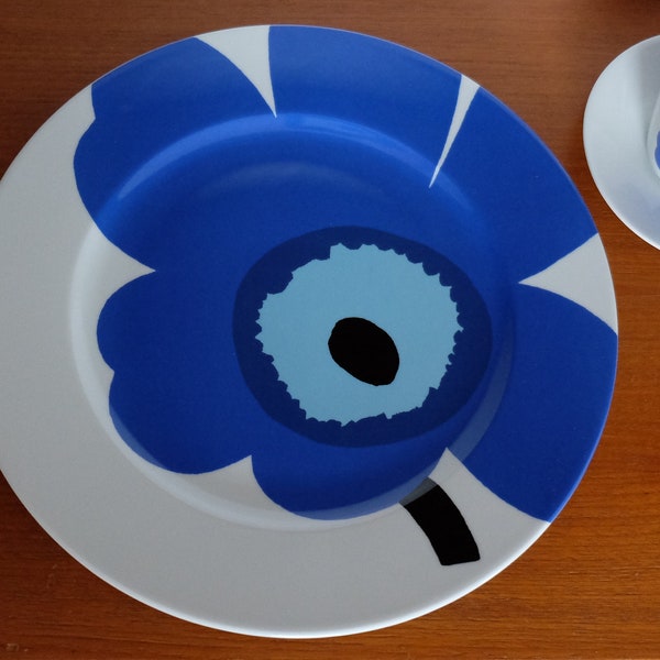 Marimekko Unikko poppy flower vintage dinner plate, serving plate 32 cm home docor plate