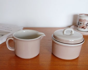 Arabia Koralli vintage sugar bowl and creamer. Arabia Finland vintage porcelain tableware made in Finland