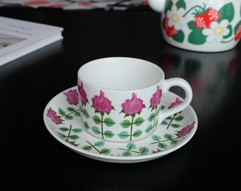 Gustavsberg Pynta coffee cup, tea cup and saucer set made in Sweden designed by Stig Lindberg