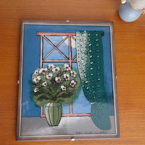 Arabia Finland Heljä Liukko-Sundström very rare wall plate, vintage ceramic plate home decor, wall hanging 25.5 x 21 cm