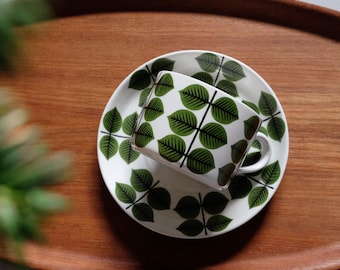 Gustavsberg Berså/ Bersa tea cup and saucer 250ml , vintage porcelain coffee cup, designed by Stig Lindberg