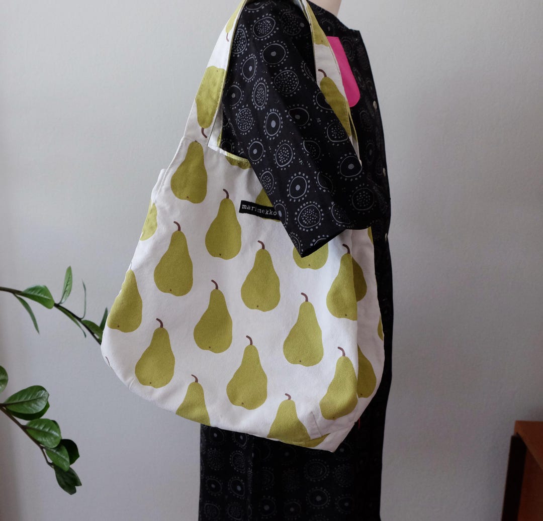 Marimekko Päärynä Pear Vintage Canvas Shoulder Bag , Tote