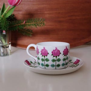 Gustavsberg Pynta tea cup and saucer 250ML,made in Sweden coffee cup, Stig Lindberg vintage ceramic porcelain tableware