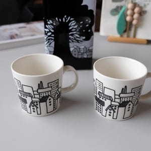 Arabia Mokki Teema mugs made in Finland coffee mug, drinking mug nordic porcelain mug Helena Tuote
