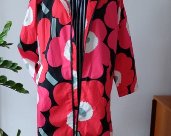 Marimekko Unikko rain coat,  polyester rain jacket S size woman jacket