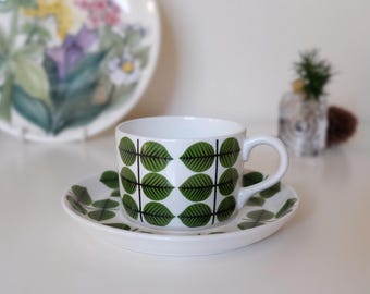 Gustavsberg Berså/ Bersa tea cup and saucer 250ml , vintage porcelain coffee cup, designed by Stig Lindberg