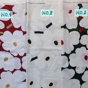 Marimekko Unikko poppy flower cotton fabric, designed by Maija Isola, sewing fabric, tablecloth