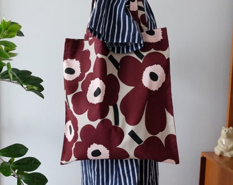 Sac à bandoulière Marimekko unikko coquelicot fait main, sac à main, en tissu de coton Marimekko Sac fourre-tout 44 x 42 cm