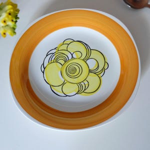 Rörstrand Canaria vintage plate 18 cm, dessert plate, serving plate made in Sweden hand painted vintage tableware,  Marianne Westman