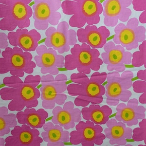 Marimekko mini unikko poppy flower vintage cotton fabric made in Finland designed by Maija Isola