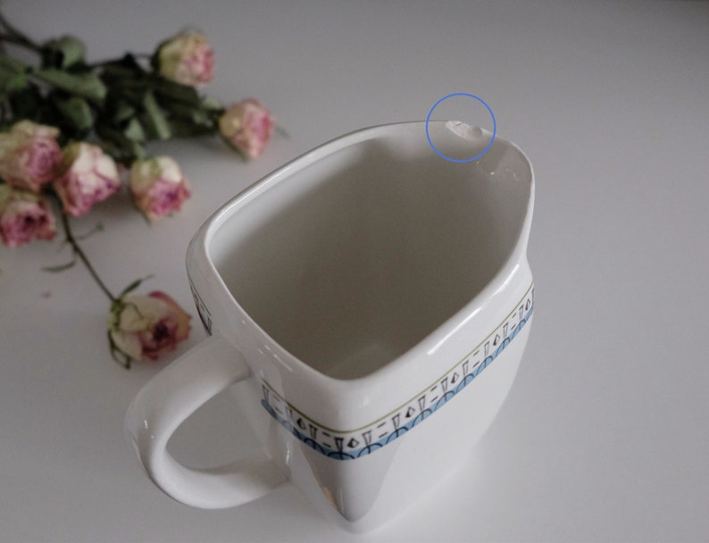Pichet à eau Gefle Neptun, pichet à jus, pichet en porcelaine vintage vase à fleurs image 6