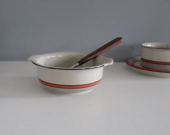 Arabia Aslak vintage soppskål med öron, frukostskål tillverkad i Finland designad av Inkeri Leivo