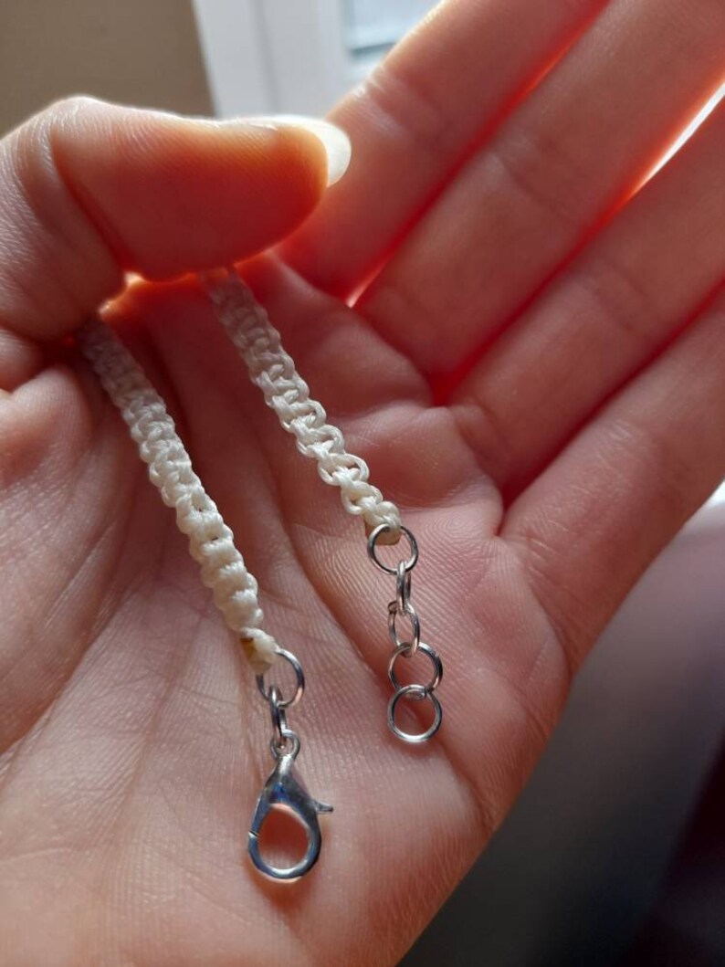 Handmade Macrame Charm Necklace White Choker Charm Necklace Lucky Protection Healing Coin Necklace Hippie Boho Style Choker Necklace