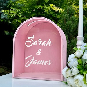 Boîte pour cartes-cadeau de mariage, Tirelire de mariage, Boîte pour cartes de mariage personnalisée avec fente, Boîte enveloppe de mariage arquée, Boîte pour cartes de diplôme