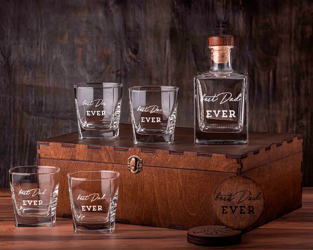 Personalized Whiskey Decanter Set, Custom Whiskey Set in the Box, Gift ...