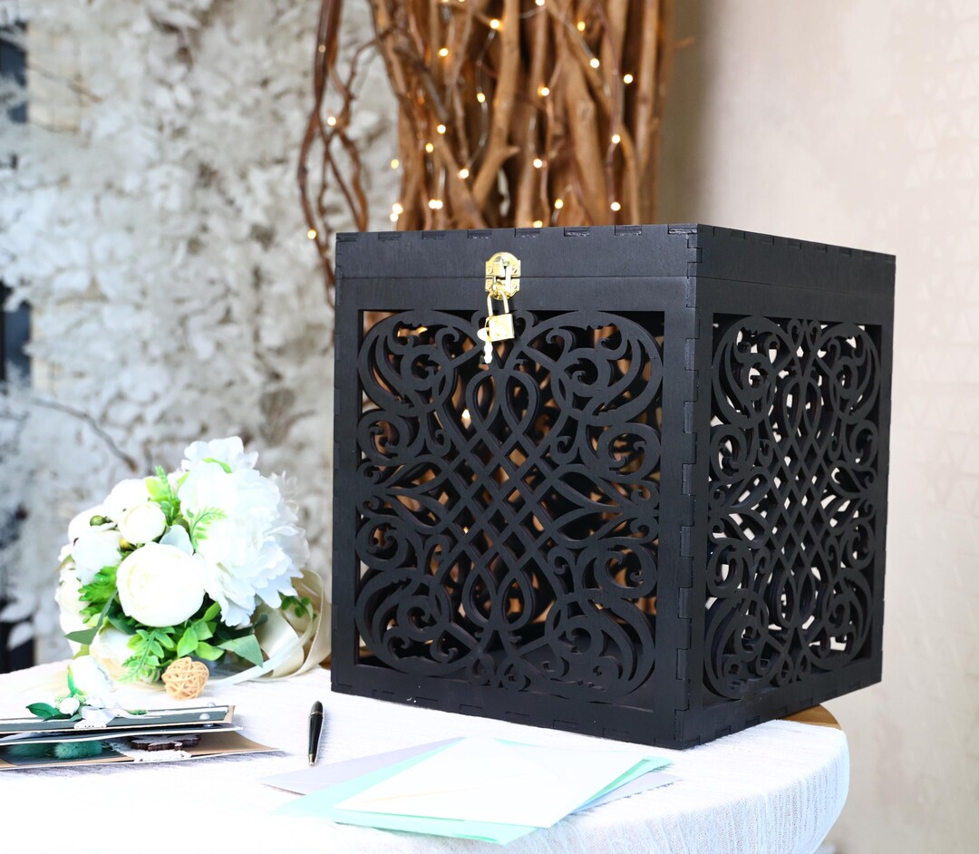 Black Wedding Card Box With Lock: Gothic Rustic Reception Decor - Etsy