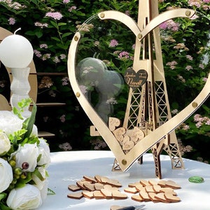 Heart wedding guest book, alternative drop box with custom initials, wedding guests wishes
