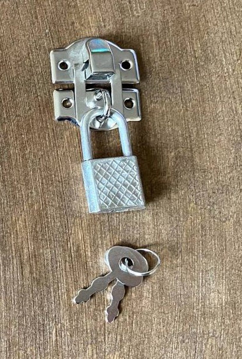 Wooden Box Lock With Key: Brass, Gold, or Silver - Etsy