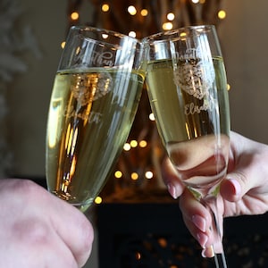 Gepersonaliseerde toastglazen bruiloft, aangepaste champagneglazen, gegraveerde bruidscadeauset met doos