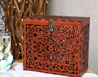 Rustic Wooden Wedding Card Box: Personalized Wishing Well
