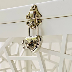 Serrure coeur amour avec clé pour boîte, cadenas pour voyage de noces, cadeau d'anniversaire de fiançailles de mariage, or ou argent