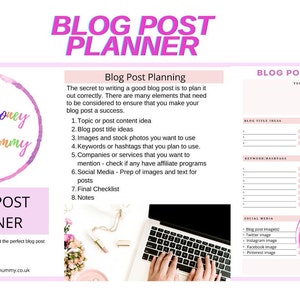 Blog Post Planner | Blog Post | Blog Planner | Blogging | Content Strategy | Blog Content | Sponsored Post | Printable Planner l Download