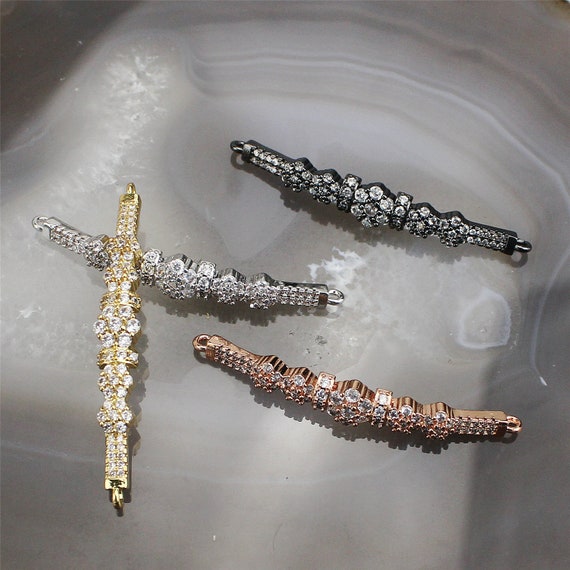 235pcs Discount cubic zirconia micro pave charm connector,rainbow cz connector component,fashion jewelry accessories