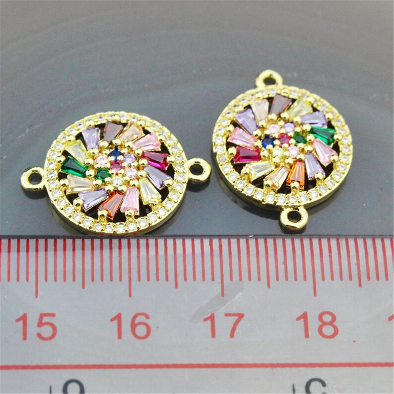 235pcs Discount cubic zirconia micro pave charm connector,rainbow cz connector component,fashion jewelry accessories