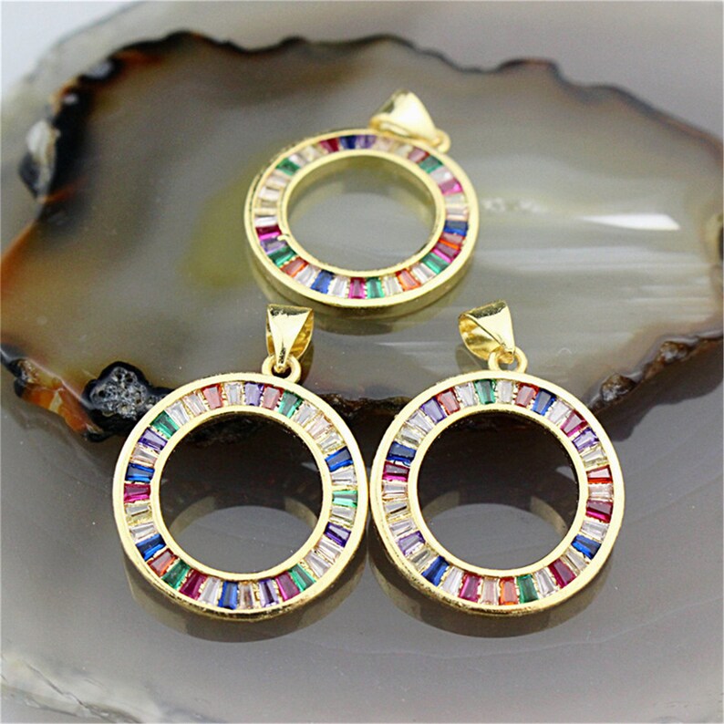 235pcs Discount cubic zirconia micro pave charm connector,rainbow cz connector component,fashion jewelry accessories
