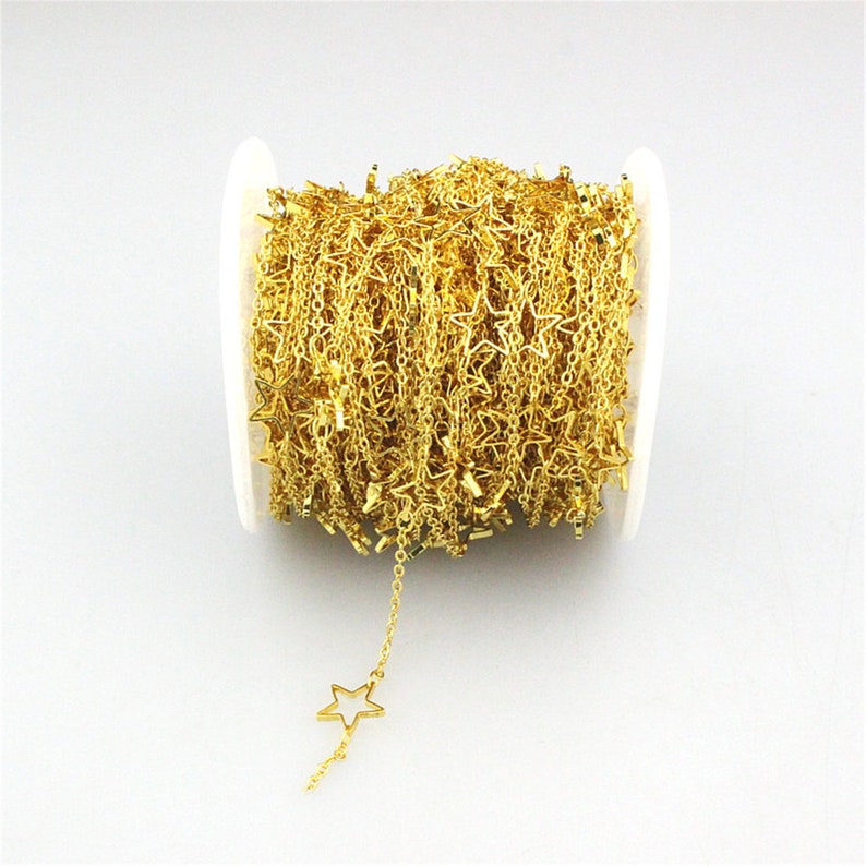 3-10Meters per roll star shape charm chains,plating star shape charm jewelry chains,handmade diy fashion jewelry component chain