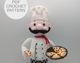 Carlo the chef- amigurumi pattern PDF download