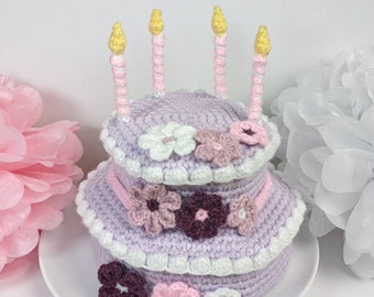 Birthday cake crochet pattern- PDF download