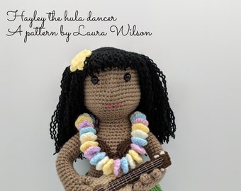 Hayley the hula dancer- amigurumi pattern PDF download