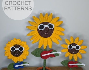 Rockin' sunflowers crochet patterns- PDF download