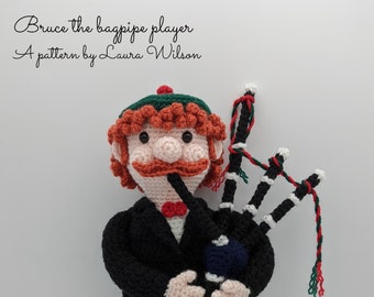 Bruce the bagpipe player- amigurumi pattern PDF download