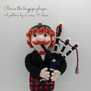 Bruce the bagpipe player- amigurumi pattern PDF download
