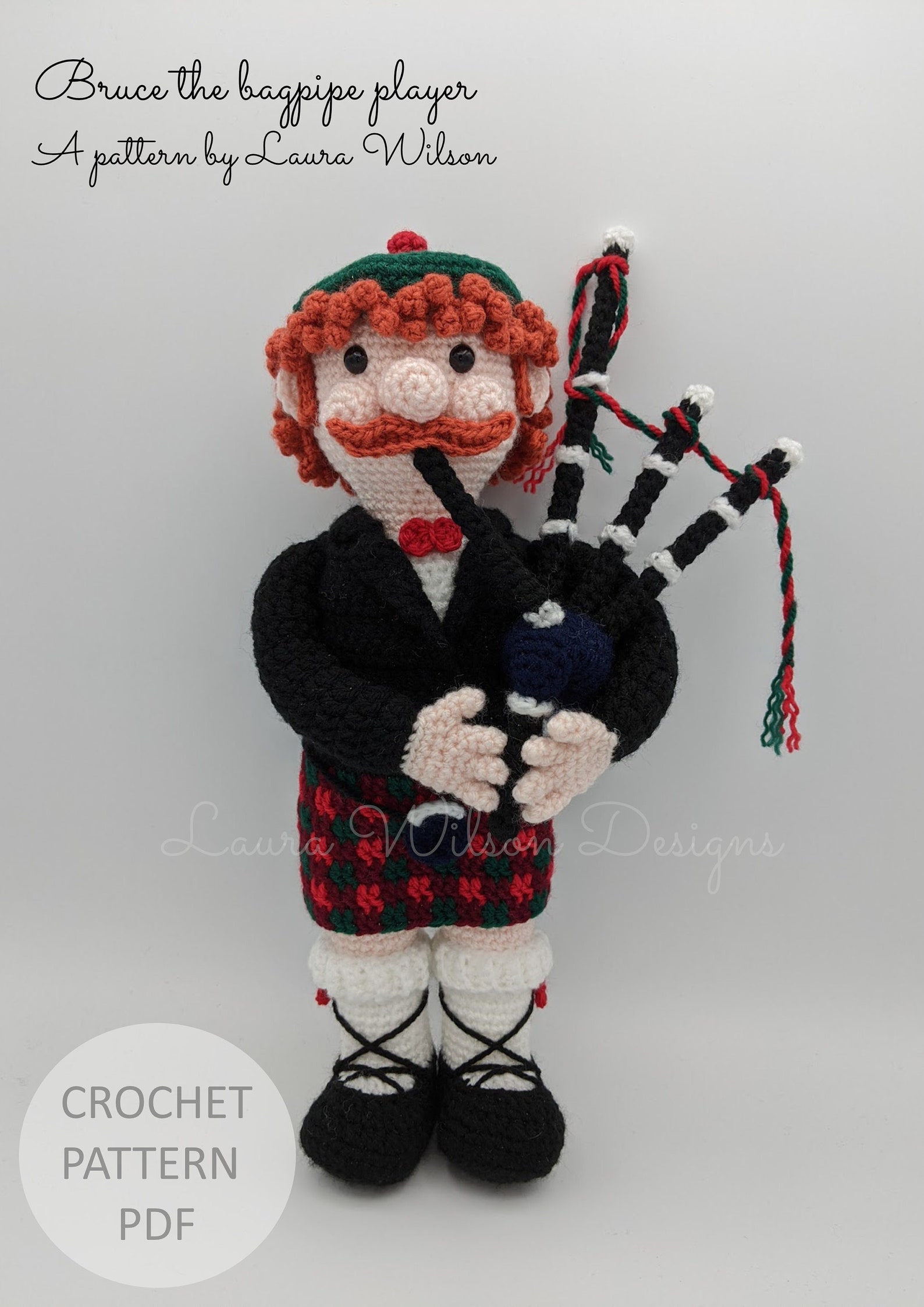 Bruce the Bagpipe Player- Amigurumi Pattern PDF Download - Etsy