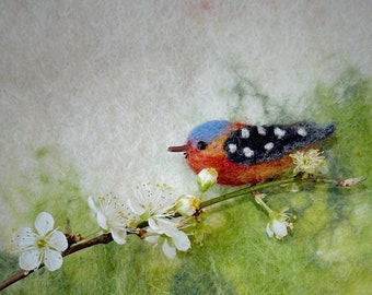 Bird pendant ~ made of felt ~ decoration spring, summer ~ blackbird, chaffinch, kingfisher, tit, chicken, sparrow