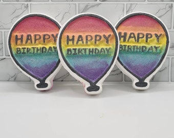 Large bath bomb, birthday gift, rainbow gift, rainbow balloon, children's bath bomb, fizzers, bath bombs uk, vegan gift, novelty bath bomb