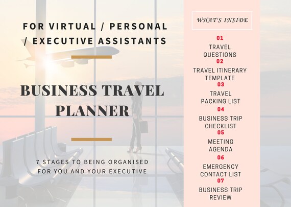 Business Travel Planner Templates Etsy
