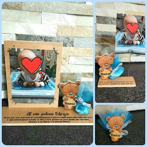 Bomboniere- bomboniere in legno- bomboniere personalizzate - battesimo - nascita- portafoto in legno- fatto a mano- idee regalo