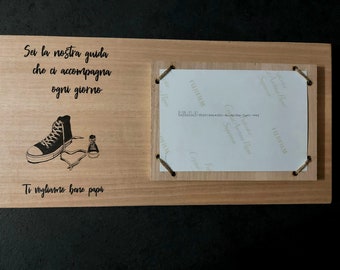 Festa del papà - papà - idee regalo - regali personalizzati - portafoto in legno - legno- foto su base - targhette in legno - regalo per lui