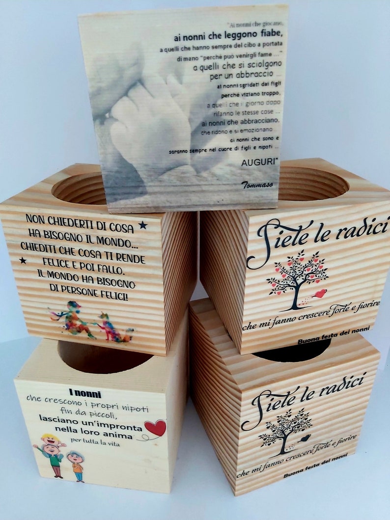 Vasetti in legno-articoli regalo-bomboniere-Idee regalo-vasi personalizzati-bomboniere in legno-Festa della mamma-Festa dei nonni-Natale immagine 3