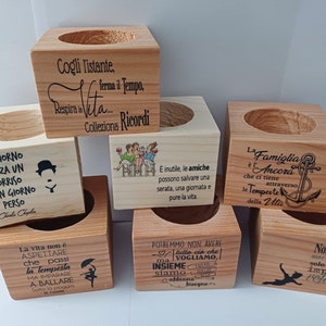 Vasetti in legno-articoli regalo-bomboniere-Idee regalo-vasi personalizzati-bomboniere in legno-Festa della mamma-Festa dei nonni-Natale immagine 5