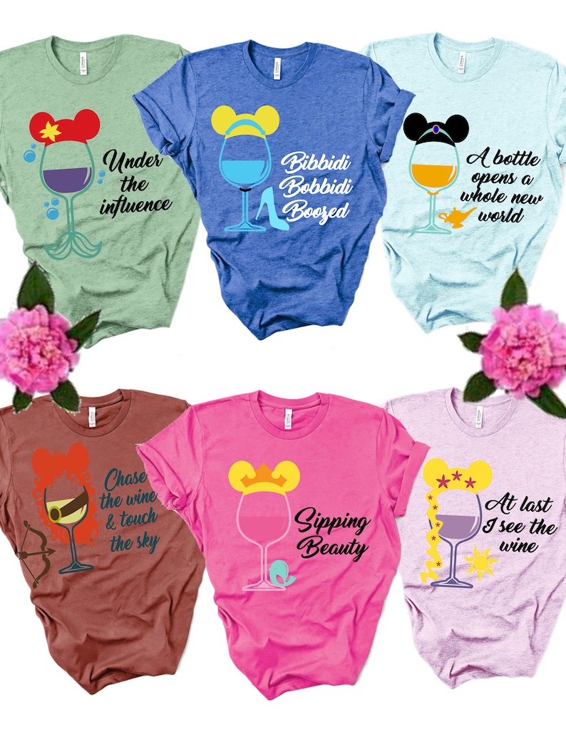 Disney Princess Drinking Shirt, Disney Bachelorette shirts, Wine Shirt, Disney Drinking Shirt, Disney bachelorette party plus size shirts image 2