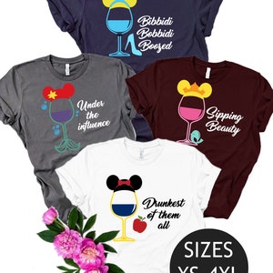 Disney Princess Drinking Shirt, Disney Bachelorette shirts, Wine Shirt, Disney Drinking Shirt, Disney bachelorette party plus size shirts image 1